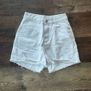 princess polly white denim jean shorts